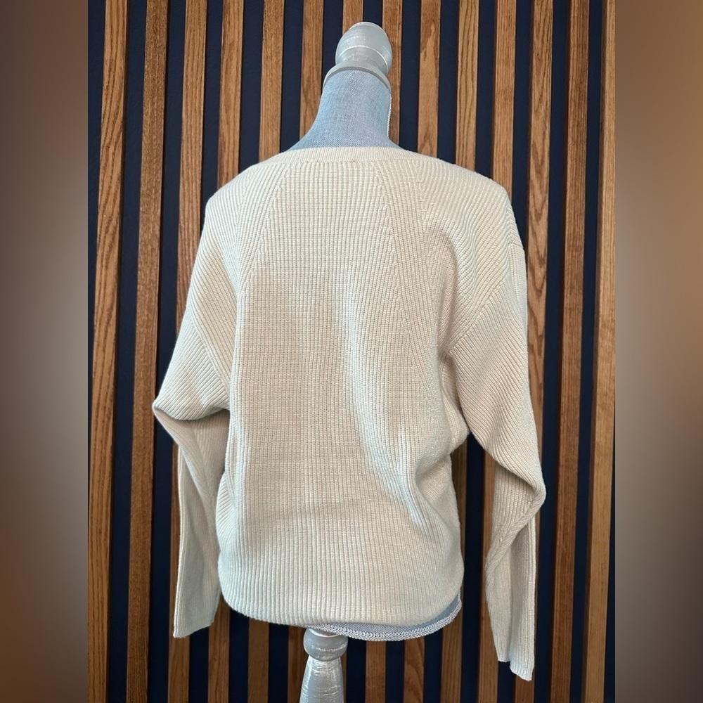 Express Cream oversized Ribbed sweater - Picture 3 of 4